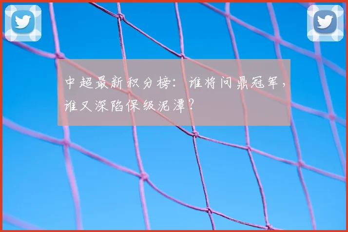 中超最新积分榜：谁将问鼎冠军，谁又深陷保级泥潭？
